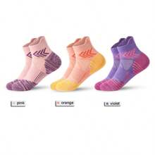 1 par de calcetines tobillos para correr para mujeres y hombres, calcetines cortos acolchados de algodón para entrenamiento, calcetines con malla y fondo acolchado UNISEX