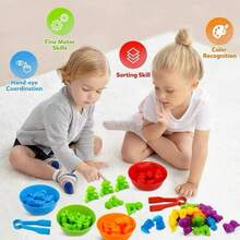 Sensory Early Education Montessori STEM Toys Set, Counting Toys Matching Games And Sorting Bowls Preschool Learning Activities Sorting Gifts(Packing Style Is Random) - Multicolor - View 7