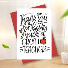 1pc Cherished Teacher Appreciation Card - Perfect Thank You Gift For Men & Women, Unique 'Thank You For Being Such A Great Teacher ' Message