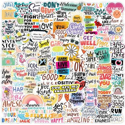 สติกเกอร์สร้างแรงบันดาลใจ 80 ชิ้น, วัสดุไวนิล, เหมาะสำหรับขวดน้ำ, ผู้ใหญ่, ผู้หญิง, วัยรุ่น, เด็ก, แล็ปท็อป, เคสโทรศัพท์, กระจายพลังงานเชิงบวก