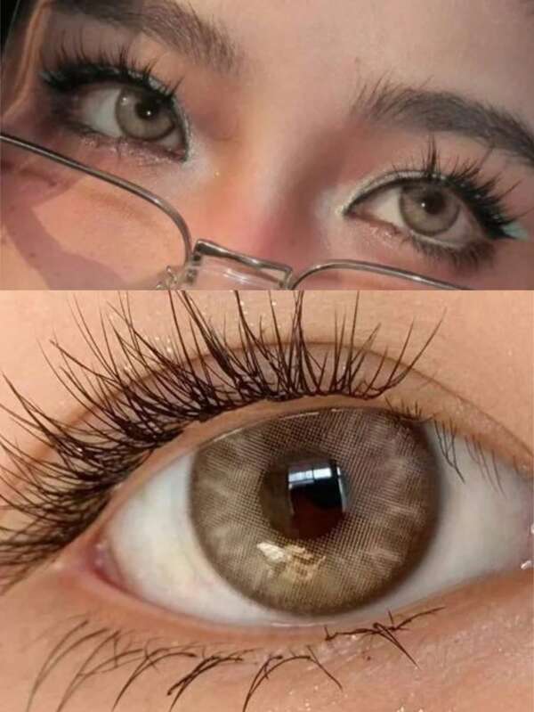 1 Pair Of 12-Month Colored Contact Lenses, 14.2 Mm Design, Beautiful Eye Makeup, Suitable For Daily Dating And Play Wear, Black Swan Brown 38% Water Content Brown Contact Lenses