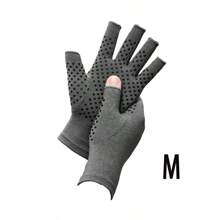 Guantes de compresión de medio dedo - Agarre antideslizante, transpirable para escribir y hacer deportes, soporte para la mano - Guantes sin dedos para la palma