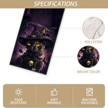 1/25pcs Halloween Series, Cat Print Linen Table Runner, Suitable For Holiday Parties, Birthday Dinners, Kitchen And Dining Room Decor, Furniture And Home Textile Decor. It Is A Multi-Purpose Home Decor Item Applicable For All Seasons, Perfect For Party And Holiday Decorations, And Also An Excellent Gift For Parents And Friends.