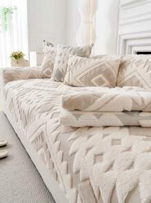 1pc All Season Sofa Cushion Cover, Warm Thickened Sofa Seat Protector, Modern Minimalist Anti-Slip Sofa Slipcover, Dust-Proof And Washable, Soft And Fade-Resistant, Pet-Friendly, Fits L-Shaped Sofa And 1/2/3/4 Seater Sofa