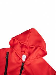 Halloween Papierhaus roter Kapuzenanzug, Erwachsenen Rollenspiel Clown Kostüm, Karnevals-Festival Outfit für Männer und Frauen - Rot - Übersicht 3