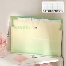 1pc Gradient Color Office Exam Paper Storage Bag, High-Quality Accordion File Folder, Multi-Layer Document Bag For School Students, Fresh Style Exam Paper Organizer