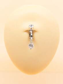 1 peça piercing falso de zircônia no umbigo umbilical piercing falso clipe falso
