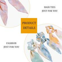 Scrunchie Hair Accessories - Chiffon Hair Scarf Bandana, Scrunchies, Ribbons, Ponytail Holders, And Bow Scrunchies For Women (6PCS) - NO9A - 查看 5