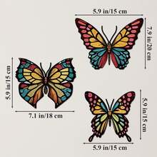 3 piezas de arte de pared de metal con mariposas, estilo campestre con mariposas de hierro de colores, para decoración de pared de jardín al aire libre, valla interior/exterior, decoración de habitación infantil, decoración festiva