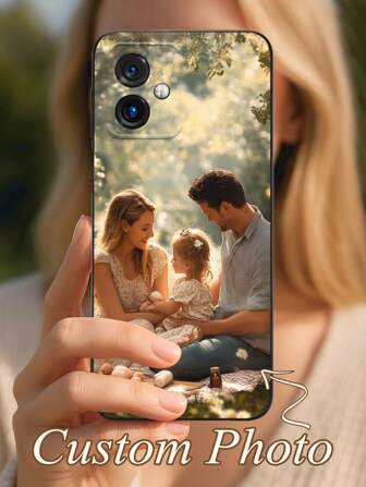 1 pezzo Custodia morbida in TPU nera personalizzata per coppia compatibile con Moto G5 G2025 e telefoni Android, compatibile con Samsung A17/A56/S25, colorata, vintage, semplice, divertente, personalizzata, unica, ideale come regalo per lei, il fidanzato, gli amici, i nonni, la coppia, per anniversari, compleanni, occasioni stagionali, 2025phonecase