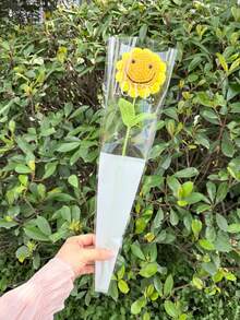 1pc & 5pcs Handmade Crochet Sunflower, Eternal Artificial Woven Sunflower, Knitted Lifelike Sunflower, Preserved Flower, Best Gift For Birthday, Wedding, Graduation, Father's Day, Mother's Day, Teacher's Day. Suitable For Home Decor In Restaurant, Living Room, Bedroom, Also Ideal For Holiday Gifts And Party Decoration. Optional Handbag Gift Packaging Available. - Orange - View 15