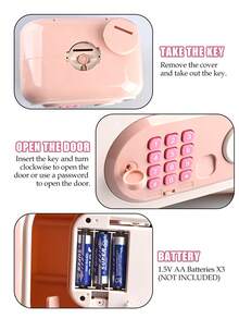 NEUSNEY 全自动电动密码存钱罐大容量存钱罐儿童玩具模拟指纹解锁中英文切换音效男孩女孩礼物（部分配件随机包含，不含电池） - 彩色 - 查看 8