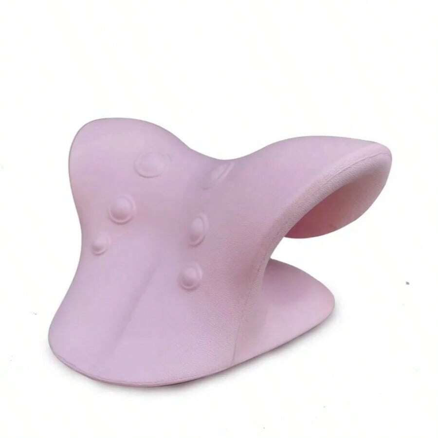 Cervical Neck Shoulder Stretcher Massage Pillow Traction Device Muscle Relaxation Relieve Pain Cervical Spine Correction - Pink - View 1