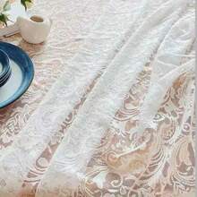 1 New French Style Phoenix Tail Lace Tablecloth, Rectangular Suitable For Dining Table Tablecloth And Coffee Table, Birthdays, Holiday Parties, Dining Table Decoration, Hand Washable, Easy To Clean, Home Decoration