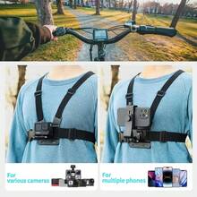 LEATVOOK Adjustable Chest Mount Phone Holder Harness - Compatible With IPhone, GoPro, Insta360, Action Cameras - Black Padded Design For Biking, Kayaking, Fishing, Skateboarding POV/VLOG Recording, Adventure Gear | Sleek Black Design | Durable Buckles, Bike Phone Holder Mount. Best Mother's Day And Valentine's Day Gifts. - 黑色 - 查看 4