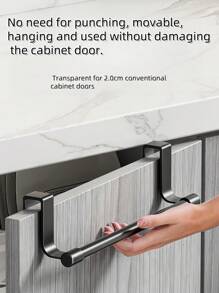 منشفة قابل للتمدد من الفولاذ المقاوم للصدأ 23 سم (9.06 بوصة) / 36 (14.17 بوصة)، حامل منشفة للباب في الحمام والمطبخ، منشفة من الفولاذ المقاوم للصدأ المصقول بطول 14 بوصة مع خطافات، حامل منشفة موفر للمساحة