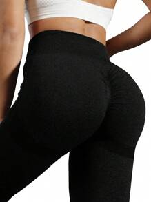 TNTOR Pantalones de fitness de cintura alta levantadora de glúteos para mujer de talla grande, mallas deportivas elásticas de secado rápido con efecto peach butt, diseño de cintura alta con control de abdomen, adecuados para entrenamiento, ciclismo y yoga