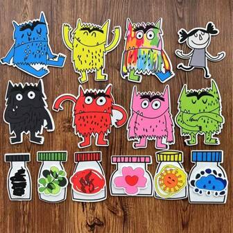 1 Set Felt Board With My Little Mood Monster, Mood Monster Storybook Materials, Early Childhood Education Teacher Resources, Flannel Or Felt Board Interactive Storytelling Teaching Kit, School Supplies, Back To School