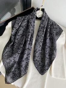 1 件女士花卉印花 70 厘米头巾，多功能头带、腰带、颈巾、时尚配饰、防晒