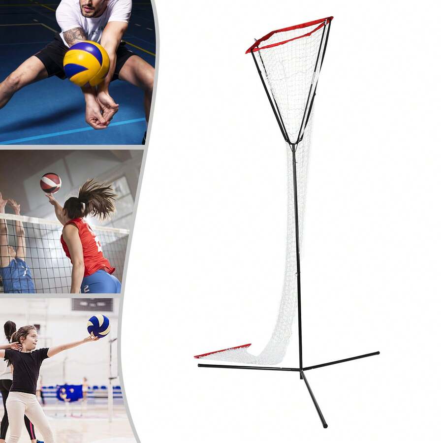 CNCEST Volleyball Setter Trainer Net, Adjustable Height And Angle Volleyball Training Net Frame Volleyball Target Net Volleyball Practice Net Volleyball Training Equipment (Red) - Red - View 1