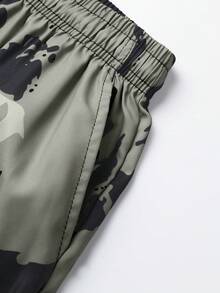 Tween Boys' Casual And Stylish Drawstring Waist Shorts With Color Block, Letter Print, And College Style, Spring/Summer