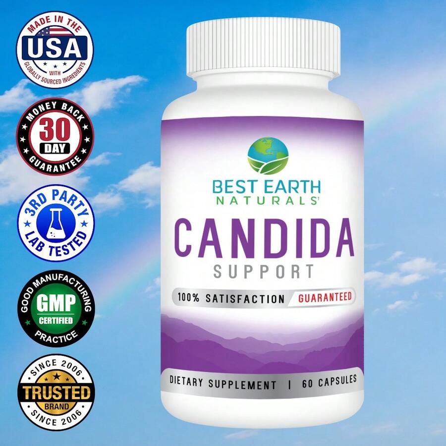 Candida Support By Best Earth Naturals | Flora Yeast Balance And Digestive Health Supplement For Gut Wellness And Probiotic Support | 60 Count - Others - View 1