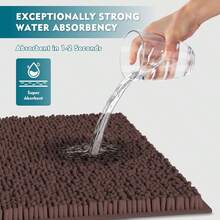 Bathroom Rugs Non-Slip Washable, Bath Mat For Bathroom, Chenille Bathroom Mats, Ultra Absorbent Bath Rugs Sets 3 Pieces, Ultra Soft Bathroom Rug Set, Plush Bathroom Set For Tub, Shower,Deep Brown - Brown - View 8