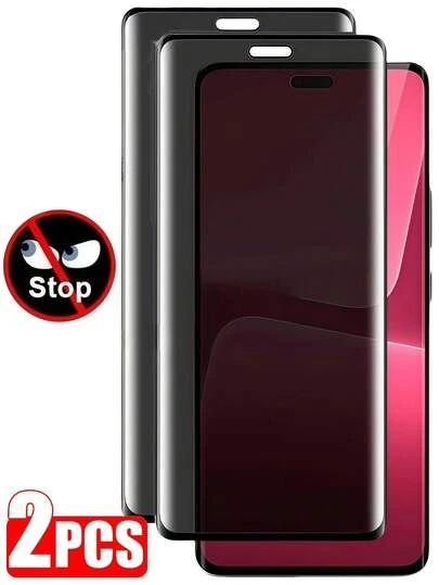 2 件 9H 曲面防偷窥透明钢化玻璃屏幕保护膜，适用于 Redmi Note 14Pro、13Pro+、14Pro+、Honor 50、70、90、100、200、300、400、Magic 5、6、7 Lite、Oppo Reno、Realme、Vivo、Galaxy、防窥、防刮、防爆、隐私保护屏幕保护必需品，适用于日常防护、办公室、家庭隐私屏幕保护膜手机屏幕保护膜手机配件防水防震防摔防摔防指纹全覆盖