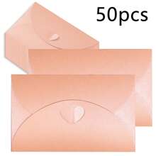 50 Stück Geschenkkarten-Umschläge mit Liebesknopf, verdickte Perlpapier-Umschläge für Karten, Fotos, Hochzeiten, Geburtstage, Geschenkzubehör für Valentinstag, Erntedankfest, Weihnachten, Geburtstagsfeiern, Schulmaterial, Schulanfang