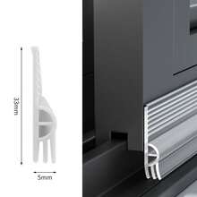 Burlete de goma de 1m con adhesivo acrílico para reducción de ruido y sello de polvo, burlete para parte inferior de puerta, a prueba de viento y aislamiento acústico - Marrón - Ver 5