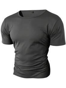 Camiseta de manga corta de cuello redondo con ajuste suelto informal para hombres, de estilo atlético a la moda, para el verano