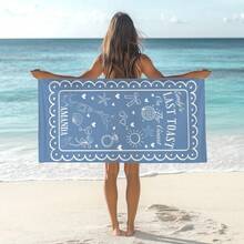 1pc 29″X58″ 31″X71″ Custom Bachelorette Beach Towel Personalized Last Toast On The Coast Bachelorette Party Pool Towel Bridal Party Gifts Beach Bachelorette - 白色 - 查看 4