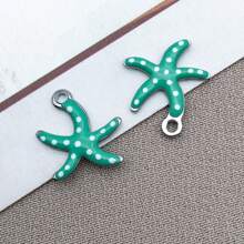 10 buc 10x10mm drăguț email oțel inoxidabil stea de mare farmece mini drăguț viață marină animale pandantive pentru DIY ocean brățară colier cercei bijuterii confecționare meșteșuguri accesorii