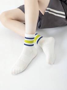 5 Paar gestreifte Mesh Knöchelsocken, modische und vielseitige Sportsocken für Studenten