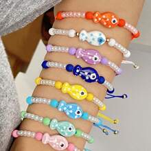 1 Set New Spotted Fish Ceramic Bracelet Suitable For Summer Wear (Ceramic Cracks Are Normal, Not Defective)
