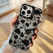 Nueva funda de teléfono mate con patrón de rosa en pantalla completa, adecuada para iPhone 11 12 13 14 15 16 XS XR X 8 6s Plus Pro SE Series, adecuada como regalo para novia, novio, amigo o para ti mismo. - Colores mixtos - Ver 1