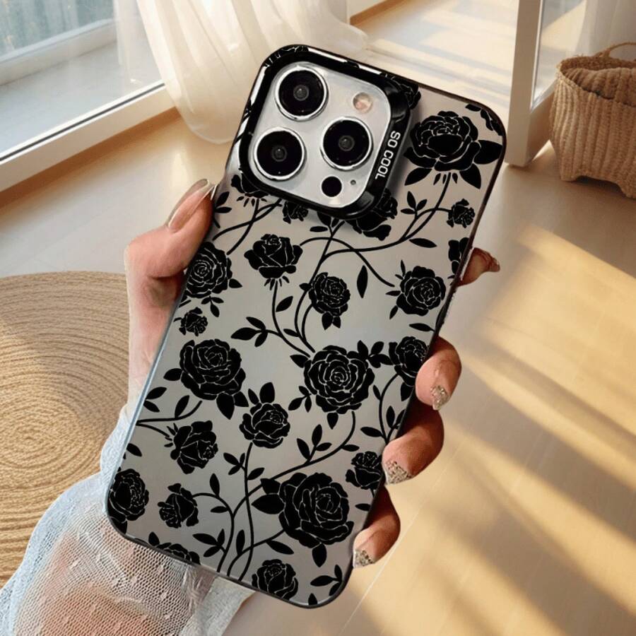 Nueva funda de teléfono mate con patrón de rosa en pantalla completa, adecuada para iPhone 11 12 13 14 15 16 XS XR X 8 6s Plus Pro SE Series, adecuada como regalo para novia, novio, amigo o para ti mismo. - Colores mixtos - Ver 1
