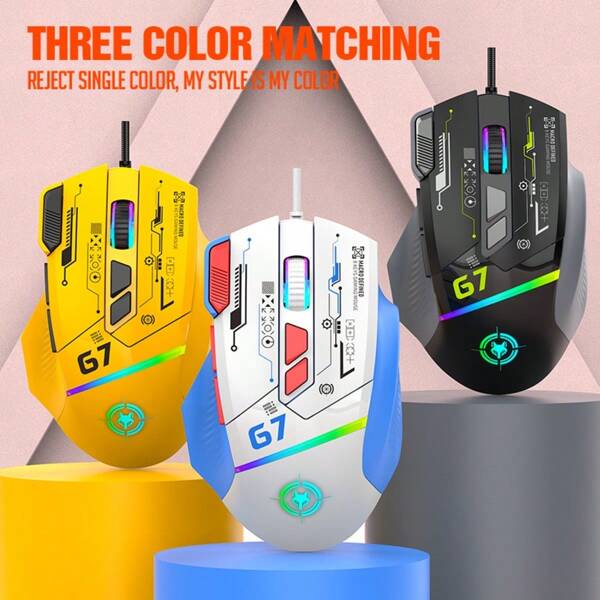 Xuan Yin Hu G7 Wired Mouse With Macro Programming, RGB Lighting, Computer, Notebook, E-Sports And Gaming, Mechanical Old Mouse