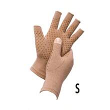 Guantes de compresión de medio dedo - Agarre antideslizante, transpirable para escribir y hacer deportes, soporte para la mano - Guantes sin dedos para la palma