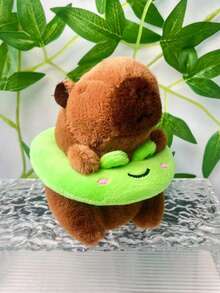 1pc Capybara Plush Keychain Pendant, Soft Stuffed Cartoon Animal Keyring Decoration For Backpack, Bag, Car, Gift - Multicolor - View 21