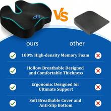 Seat Cushion Gel Chair Cushions Office Chair Cushions AntiSlip Bottom Ovable Cover Tailbone Pain Relief Cushion  For Office Wheelchair Car Black - màu đen - Xem 4