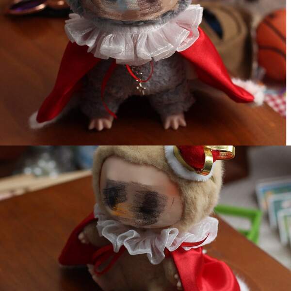 [Clothes Only] 17cm  Doll Clothes Ceramic Hanging Decor Doll Outfit King Crown Labobo Heartbeat Macaron King Set For Labubu