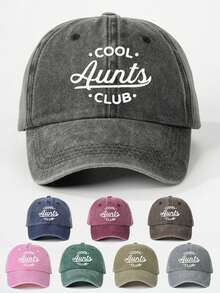 1 件“酷阿姨”印花水洗棒球帽，可调节户外防晒休闲帽，适合旅行、海滩、度假、年轻人的 Y2K 风格