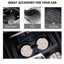 2pcs Car Cup Coaster Stylish & Durable Fast-Drying Non-Slip Car Cup Mat - One Size 2pcs - View 3