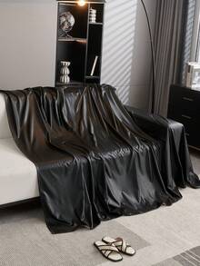 1pc Modern Waterproof Sofa Cover - Pet-Friendly Seasonal Sofa Blanket Protector, 100% Polyester, Suitable For Sectional Sofas, Machine Washable (180-200gsm) - Black - View 5