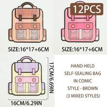 12 件装返校可爱零食糖果收纳袋、可爱卡通汽车饰品小物件收纳袋、少女零食自封袋、毕业礼物包装袋