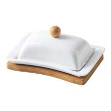 1 Set Ceramic Butter Dish With Lid, Suitable For Baking, Cheese & Butter Storage, Kitchen Accessories, Great For Gifting