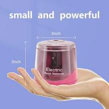 Pencil Sharpener, Battery (Not Lncluded) Or USB Powered Small Portable NO2 Pencils, Automatic Home And Office (Pink)