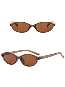 1pc Fashion Small Frame Oval Fashion Glasses Personalized Versatile Vintage Women's Glasses Summer Travel Holiday Beach Accessories