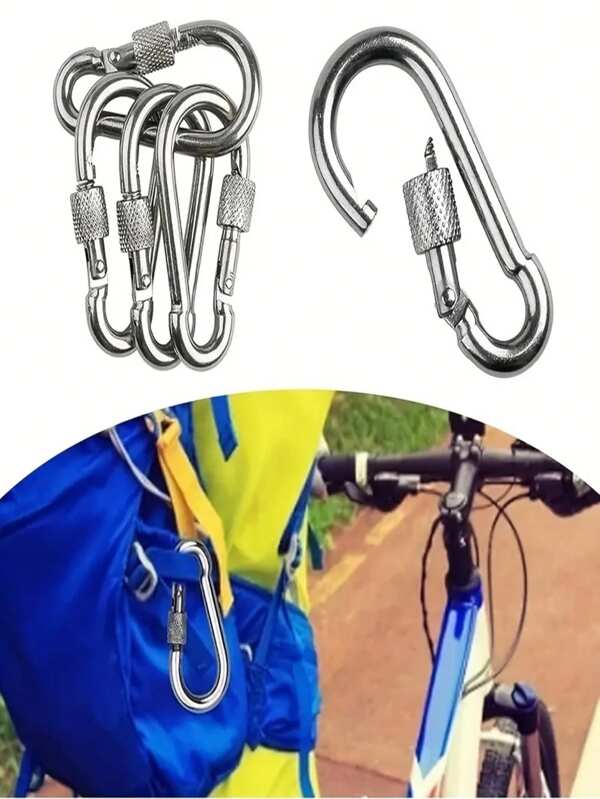 Ganchos de acero inoxidable para deportes al aire libre, adecuados para cuerdas variadas, hebillas de fijación de tiendas de campaña